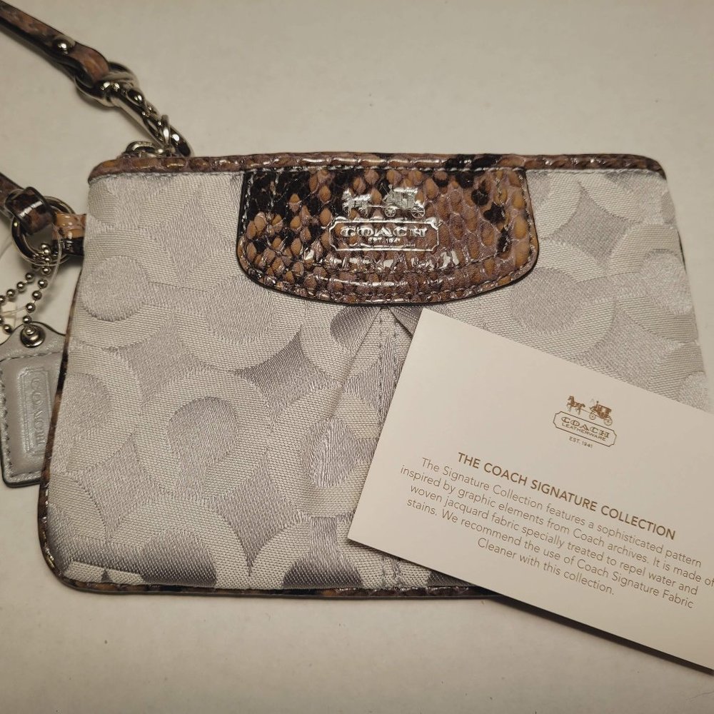 Coach Silver C-Design Wristlet